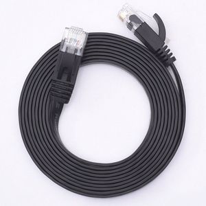 Internetkabel - 3 meter - CAT6 - Ultra dunne Flat Ethernet kabel - Netwerkkabel (1000Mbps) - Zwart - UTP kabel - RJ45 - UTP kabel