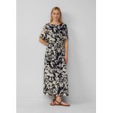 Jurk - Chiffon Maxi - All-over Print - Gesmokte Details - Volantmouwen