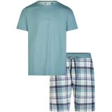Phil & Co - Korte Pyjama Set - Groen - Heren - Geruit