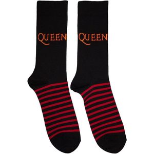 Queen - Logo & Stripes Enkelsokken - Zwart