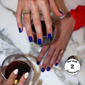 Maniac Nails Gellak Stickers – Maxima Blue – 28 stickers voor 2 manicures – 14+ dagen zonder chippen – Uitharden met UV-lamp – Royaal Blauwe Gel Nagelstickers – Gel Nail Wraps