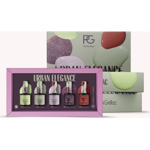 Pink Gellac Collection Box Urban Elegance - Gellak Set Kleuren van 5 x 15ml Kleuren - Gelnagellak - Gel Lak