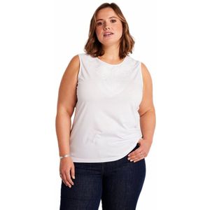 Effen korte tanktop met paillettenborduursel