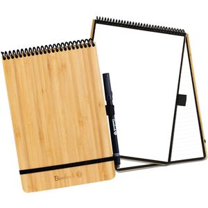 Bambook Notepad - Hardcover - A5 - Pagina's: Blanco & Gelinieerd - Met 1 gratis stift - Uitwisbaar schrijfblok / herbruikbaar notitieblok / duurzaam kladblok / whiteboard collegeblok