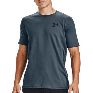 Under Armour Sportstyle Left Chest Logo  Sportshirt - Maat L  - Mannen - donker blauw