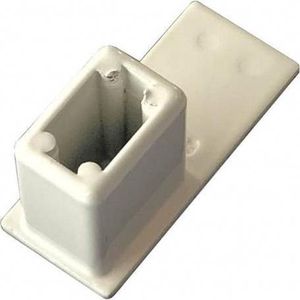 Heroal Aluminium eindstop HTF en LHTF geleider - Creme/wit - RAL 9001