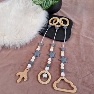 Happy Bebie | Babygym-hangers | Set | Kraamkado | Silicone | Houten | Handmade