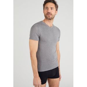 Damart - T-shirt met korte mouwen V-hals fijn geribd Thermolactyl Sensitive - Heren - Grijs - (94-101) M