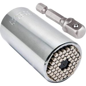 Universele Grip Dopsleutelset Powerbooradapter Zelfinstellend - Combinatiesleutel voor Auto-Industrie (7-19 mm)