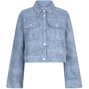 Lofty Manner Jas Jacket Liona Qc47 415 Denim Blue Dames Maat - L