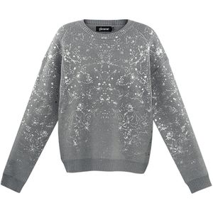 Trui sparkle statement - nieuwe collectie - herfst/winter - dames - grijs - maat S/M