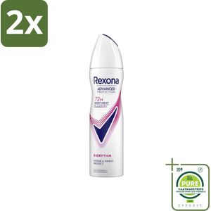 Rexona Deodorant Spray Advanced Protection Ultra Dry Biorythm 150 ml - Voordeelverpakking - 2 stuks - 72 uur bescherming - Anti-transpirant