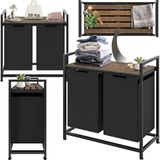 tectake - Wassorteerder - Wasmand - Industrieel - 2 Uittrekbare Vakken, In Hoogte Verstelbare Voetjes