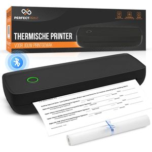 PerfectPrint Thermische Printer A4 - Inclusief 2 Rollen Papier - Zwart
