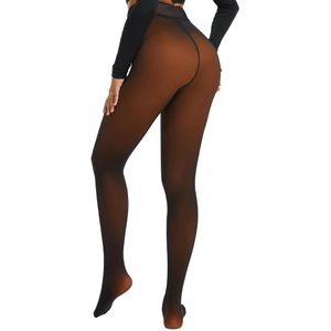 Thermische panty voor damespanty -M - Donkere karamel - Winter - 220g - panty - sterke panty - warme panty - beige look - stijlvolle look - Thermo panty - Gevoerde Thermo Panty