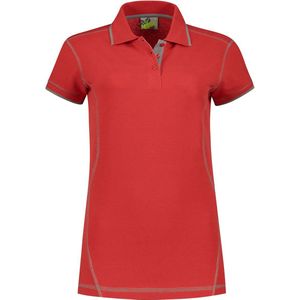 Lemon & Soda polo voor dames in de kleur rood in de maat M met contrast details