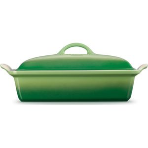 Le Creuset aardewerken rechthoekige ovenschaal met deksel - 33 cm / 3.8 liter - bamboo