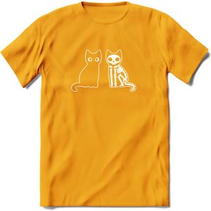 Cat Scan - Katten T-Shirt Kleding Cadeau | Dames - Heren - Unisex | Kat / Dieren shirt | Grappig Verjaardag kado | Tshirt Met Print | - Geel - XXL