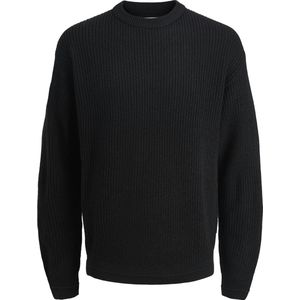 Jack & Jones - JJKAITO KNIT CREW NECK BF - Trui - Zwart - Ronde Hals - Lange Mouwen