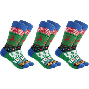 BRUBAKER Kerstsokken voor Mannen en Vrouwen - Kerstmotieven - Unisex Kleurrijke Knuffelsokken voor het Kerstseizoen - Grappige Katoenen Sokken - Cadeau Kerstmis