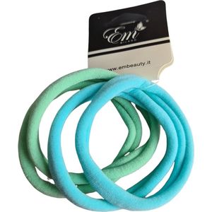 EM Milano Haarelastieken - 4 Stuks - Groen/Blauw