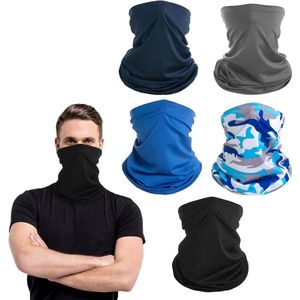 Pack of 5 Multifunctional Neck Warmers for Men and Women - Windproof Headband Cycling Versatile Motorcycle Bandana Elastic Neckerchief for Outdoor Activities