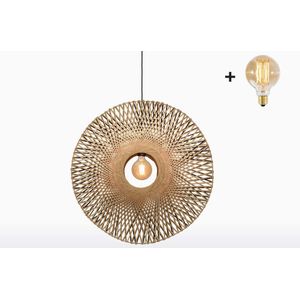 Hanglamp - KALIMANTAN - Bamboe - Verticaal - Small (44x12cm) - Met LED-lamp