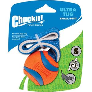 Chuckit Ultra Tug – Honden apporteerspeelgoed – Honden bal Small ø5cm – Geschikt voor middelgrote honden - Drijft op Water – Oranje/Blauw