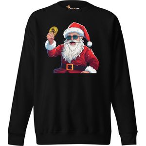 Happy Santa Bitcoin Foute Kerst Trui - Zwart - Maat S - Unisex | Bitcoin cadeau| Crypto cadeau| Bitcoin Trui| Crypto Trui| Kerst Trui| Kerst Cadeau| Foute Trui| Bitcoin Kleding