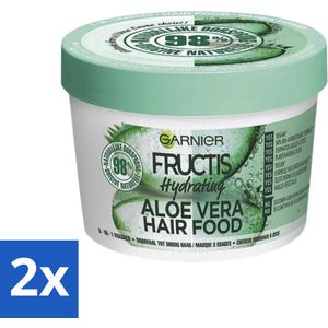 Garnier - Fructis Hair Food Aloe Vera - 3-in-1 Haarmasker - Normaal tot Droog Haar - 400 ml - Voordeelverpakking - 2 stuks