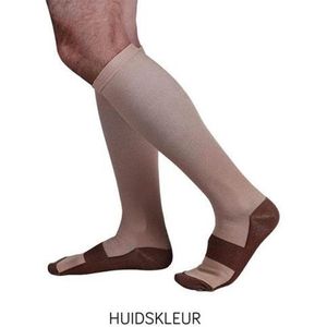 3-Paar Kopergeweven Compressiesokken Kleur Beige 36-41 Voor Diverse Klachten