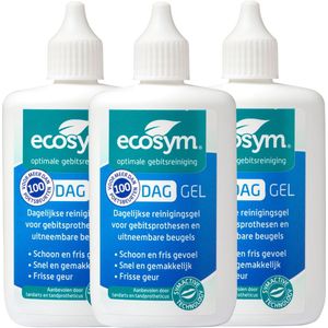 Ecosym - Dag Gel - Kunstgebit Reiniger - Voordeelverpakking - 3x 100ml - Voor 300 Poetsbeurten
