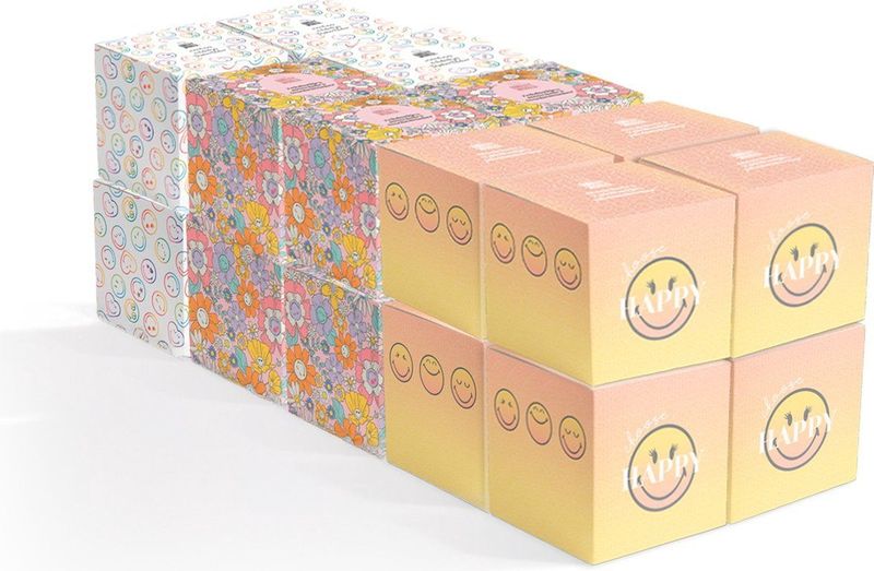 SmileyWorld® Ultra Zachte Tissues - Kubusontwerp - 48 vellen per doos - 20 dozen
