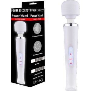 Power Escorts Power Wand Vibrator - Massage Staaf - Stroomkabel - Wit
