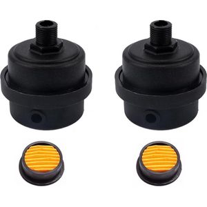 Air Compressor Damper Filter Plastic Intake Filter Damper Silence with Filter Element - 1/2"" PT 20mm - Pack of 2 .