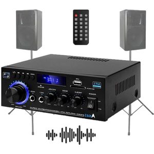 ApexArte® Versterker Audio - Auto Versterker voor Speakers - Zwart