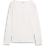 TOM TAILOR - Shirt - Wit - Lange Mouw - Slanke Pasvorm