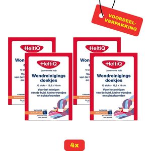 4X HeltiQ Wondreiniging Doekjes - 4x 10 stuks - Voordeelverpakking!