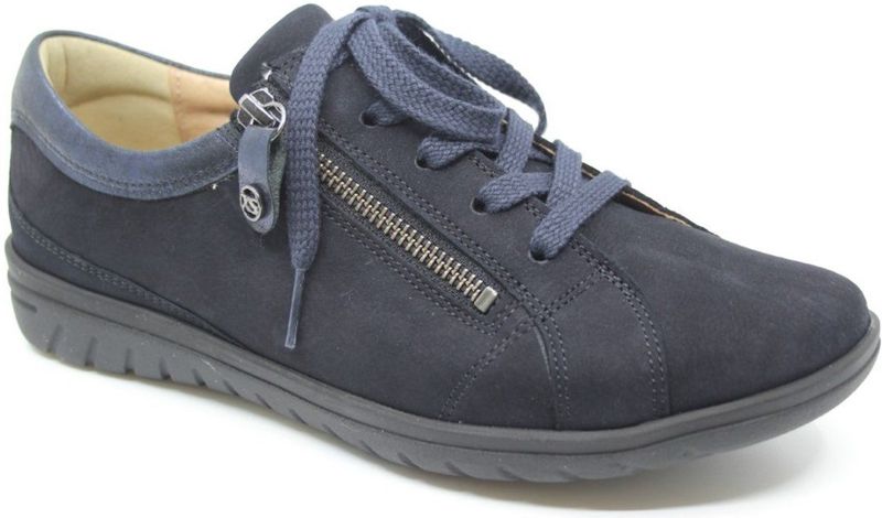 Hartjes - Casual Shoe - Veterschoen - Donkerblauw - Nubuckleer en Nappaleer