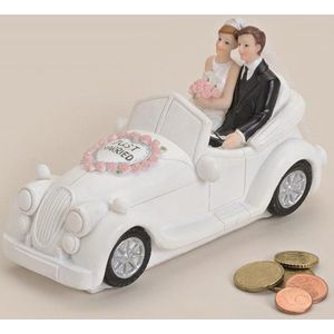 Just married trouwauto spaarpot bruiloft artikelen 16 cm