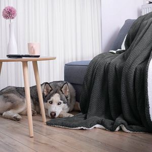 Zachte Dubbelzijdige Plaid Deken 70x150cm - Antraciet