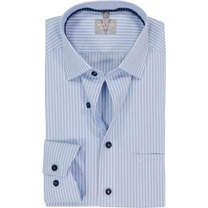 MARVELIS - Comfort Fit - Overhemd - Lichtblauw Gestreept - Strijkvrij