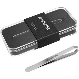 Rvs Pincet voor Baard en Witte Haren - Fijne Haarverwijdering, Tool voor Oogbrouwvormgeving - 5mm Punten, Heldere Doos