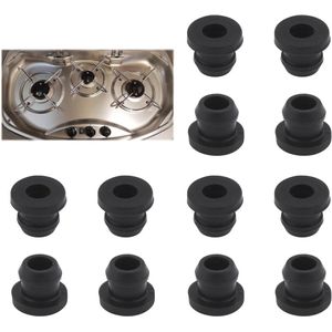 12 Stuks Pannendragerrubbers voor Kookplaten – Compatibel met 5 mm Staven, Zwart