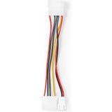 Nedis Interne Voedingskabel - Molex Male - Molex Female / 3-Pins Ventilatorvoeding - Verguld - 0.20 m - Rond - PVC - Multicolour - Polybag