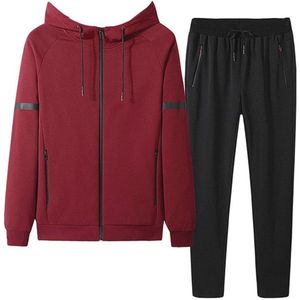 Casual sportpak voor heren, tweedelig trainingspak met hoodie en joggingbroek