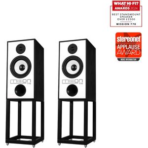 Mission 770 Set 2-Weg Luidsprekers + Stands - Zwart Eik ( set van 2 stuks + stands )