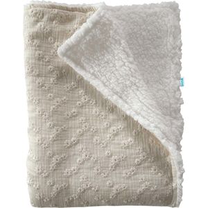 BINK Bedding Ledikantdeken Dubbelzijdig 100 x 150 cm - Esmee Ecru / Sherpa Offwhite