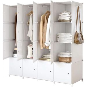 Dressing Kasten - Kledingkast - Kledingkasten Slaapkamer - Organizer - Wit