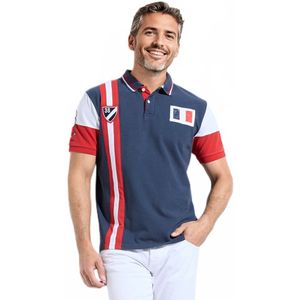 Driekleurig poloshirt met chique sportswear-details